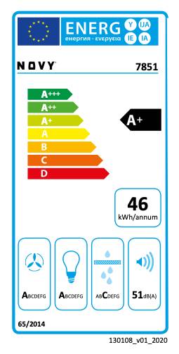 Dampkap wand/schouw Novy 7851 / Novy Vision detail 5