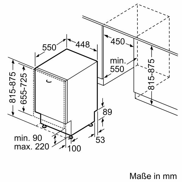 Vaatwasser volledig integreerbaar 45cm Bosch SPV2IKX10E// detail 3