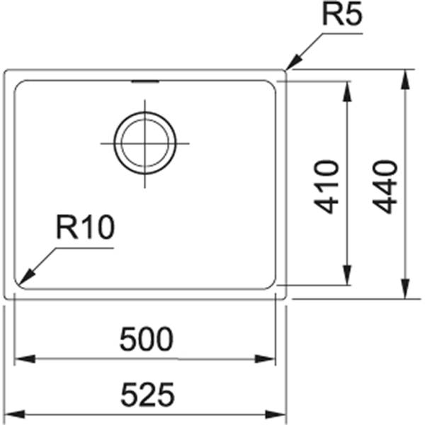 Enkele spoelbak Franke SID110500PW1 detail 1