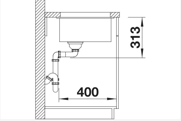 Enkele spoelbak Blanco 525990/actie detail 2