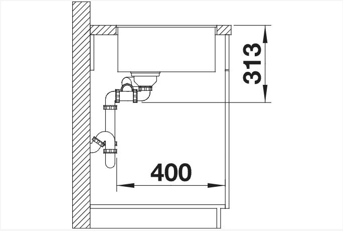 Evier 1 1/2 bassin Blanco 523568/** detail 2