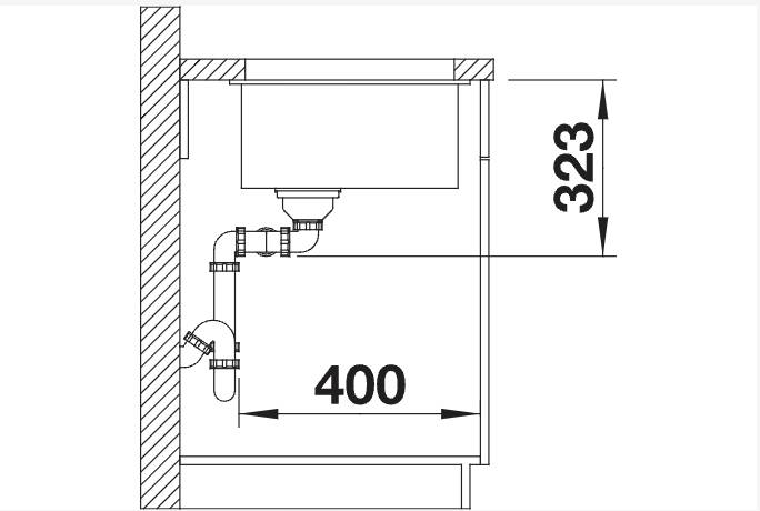 Anderhalve spoelbak Blanco 523575 detail 2