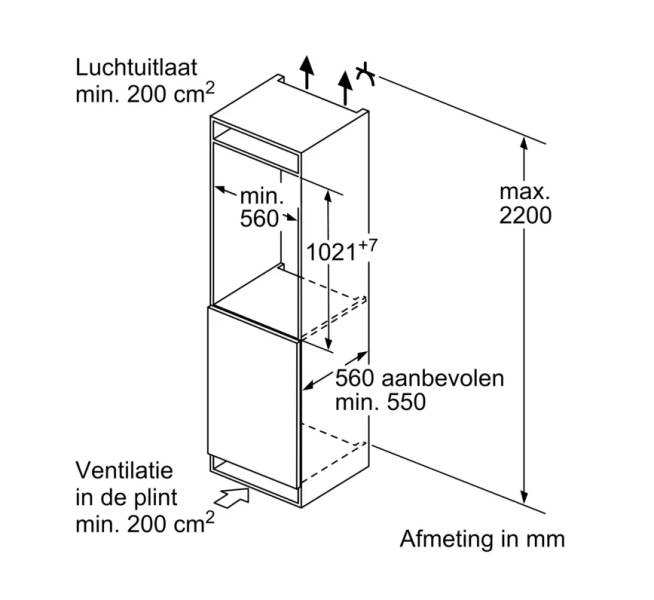 Koelkast inbouw 102 cm hoog Siemens KI32LNSE0 detail 5