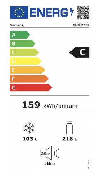Combiné réfrigérateur/congélateur Siemens KG36N2ICF detail 5